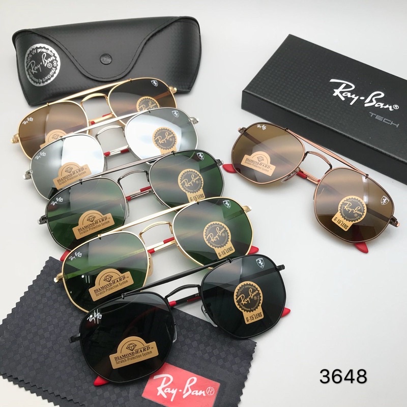 KACAMATA SUNGLASS RAYBXN AVIATOR PREMIUM QUALITY DIAMOND HARD BAHAN KACA BAHAN BESI ALUMINIUM SIANG 