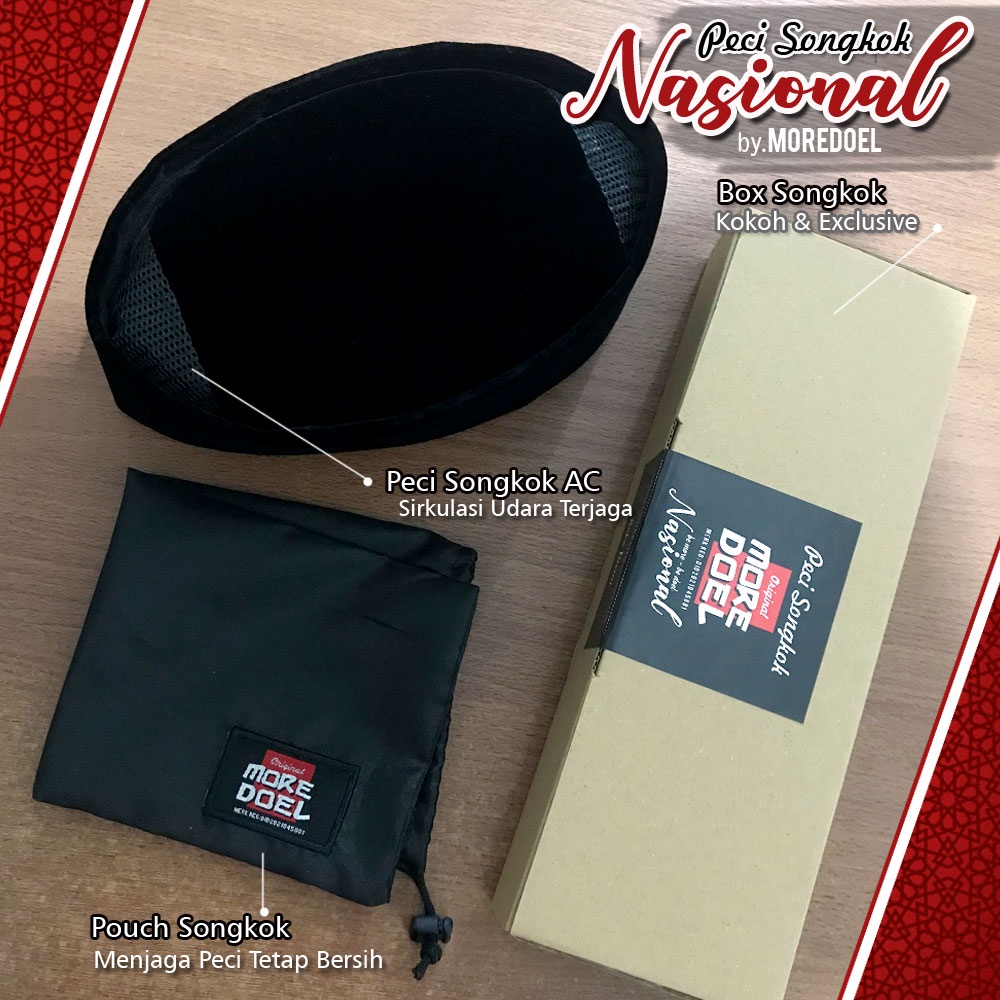Peci Songkok Hitam Polos Moredoel Mewah dan Elegant