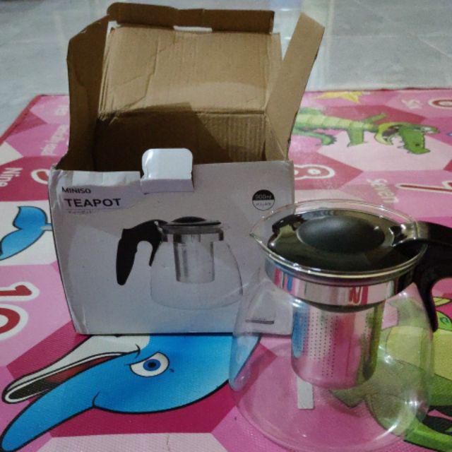 Miniso Official Teko Kaca/tempat Teh Teapot 900 Ml
