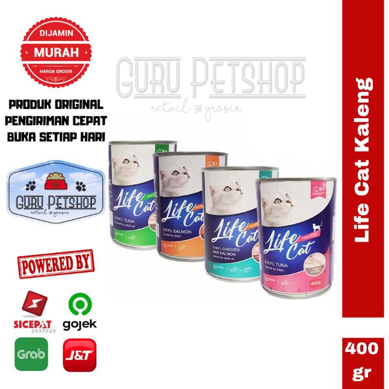 Life Cat Kaleng 400gr Kitten / Adult - Life Cat Can 400gr / Makanan Kucing Life Cat