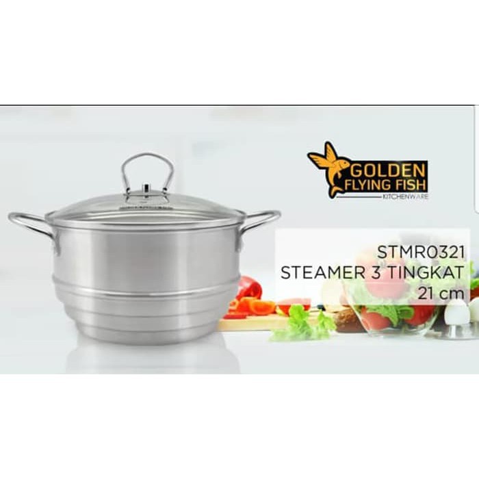 Panci Steamer 3 Tingkat (Stmr0321) - Golden Flying Fish