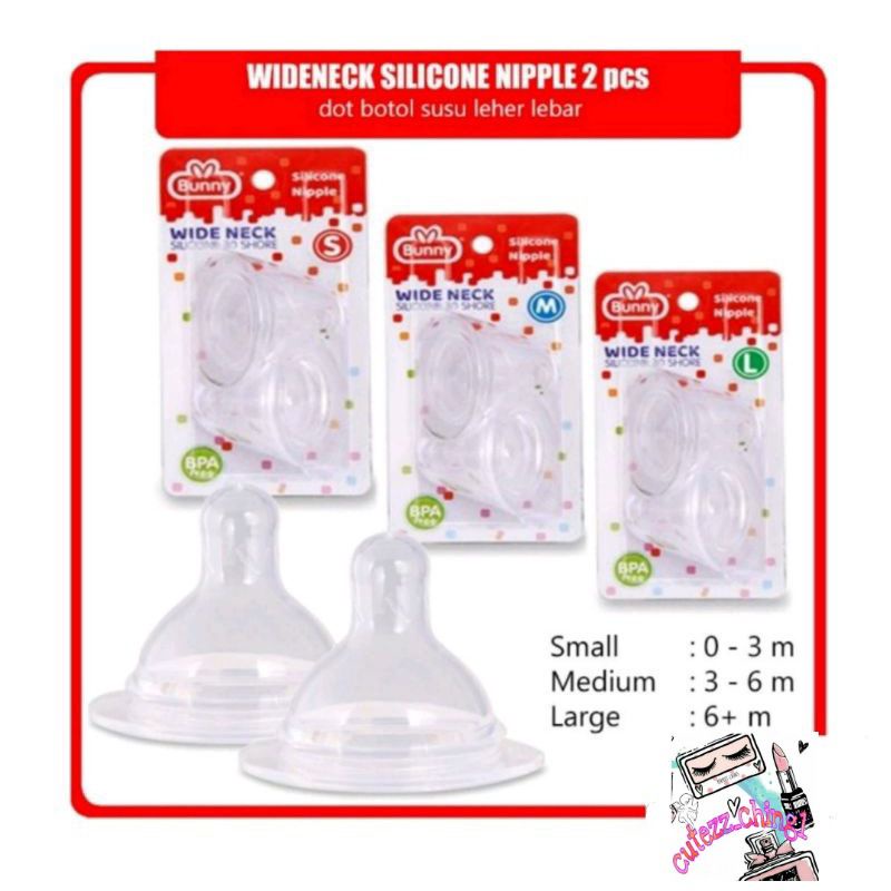 ☃Cutezz_Ching1☃Lusty Bunny ADN-5701 Wide Neck Silicone Nipple 2 Pcs