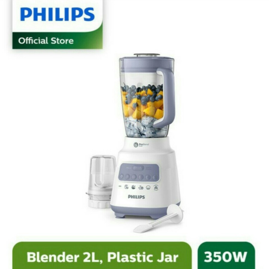 PHILIPS Blender Plastik 2 Liter 2 Tabung HR 2221 - Garansi Resmi Philips