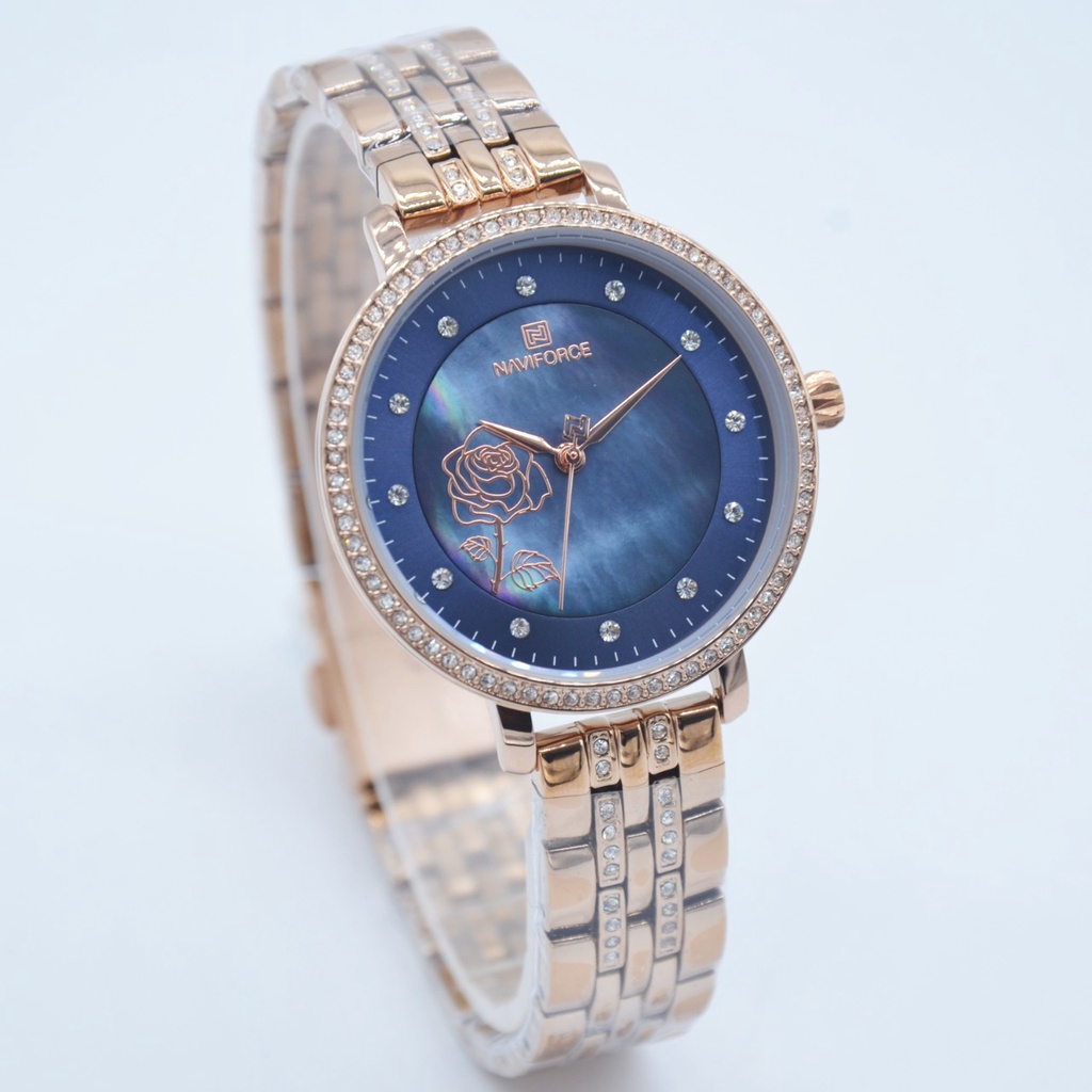 Naviforce 5017 - Jam tangan wanita original strap rantai stainless - jam tangan wanita naviforce