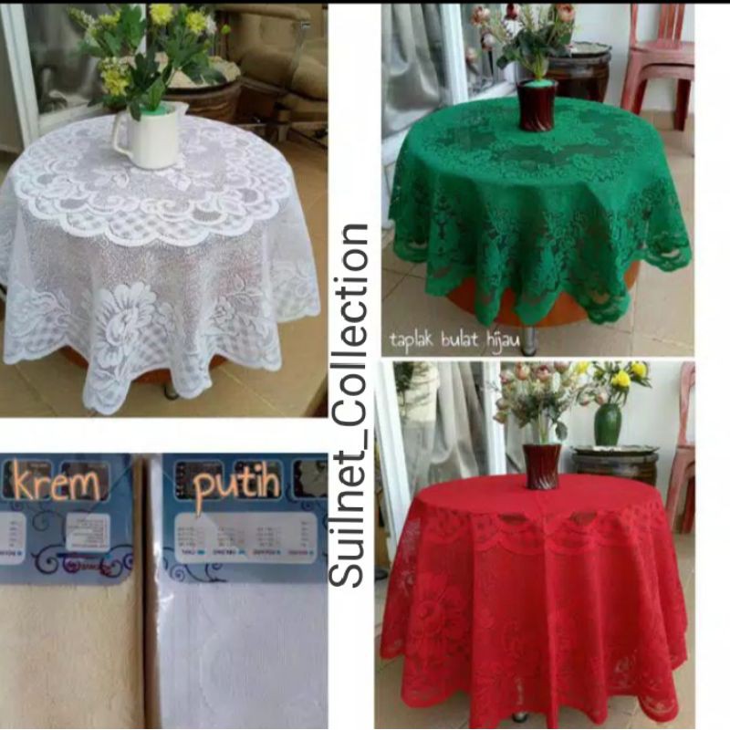 Taplak Meja Makan Bulat 6-8Kursi
