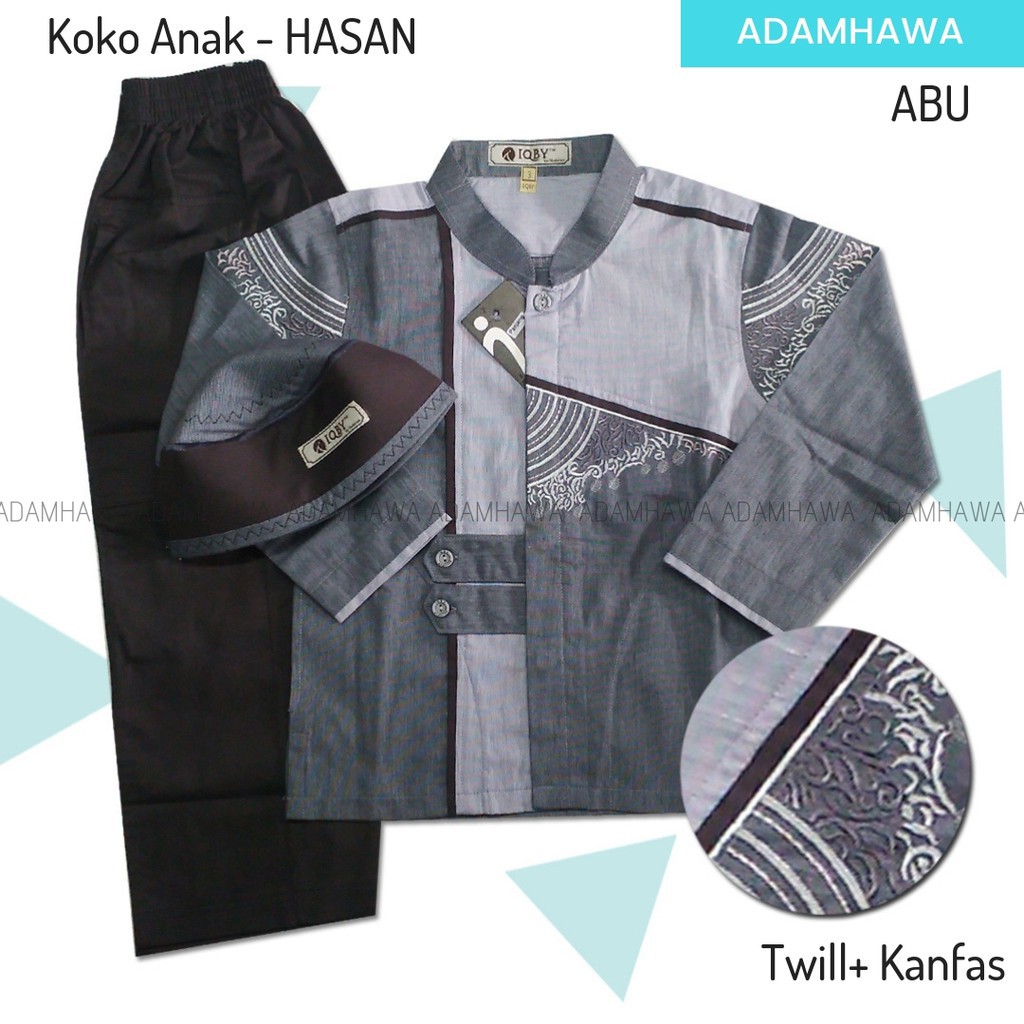 Setelan Koko Anak Hasan 0-11 tahun / Baju Koko Anak Bordir Aplikasi  Premium Quality / Koko AdamHawa