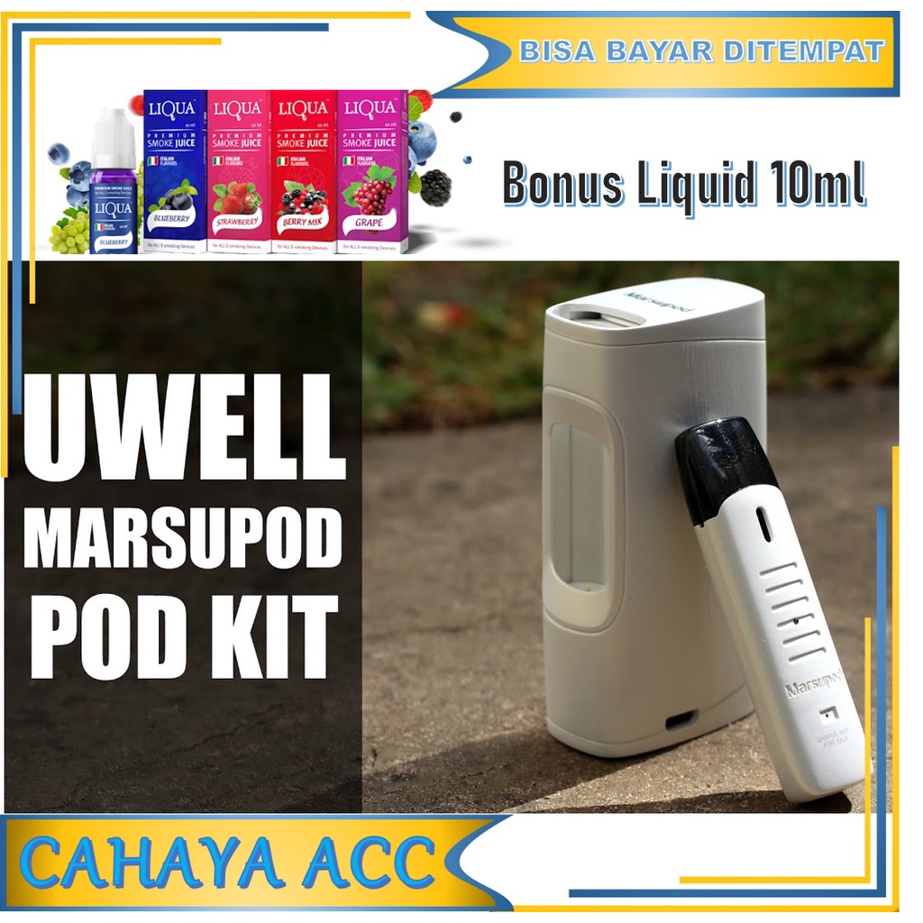 VAPOOR VAPEE MARSUPOD UWEL AUTHENTIC POOD SYSTEM 650 MAH FREE 10ML BISA COD