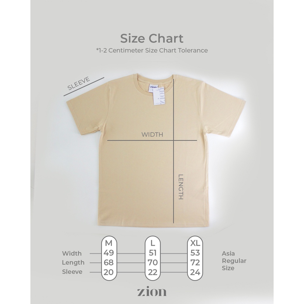 ZION BASIC Kaos Polos Cotton Combed 24s - Beige