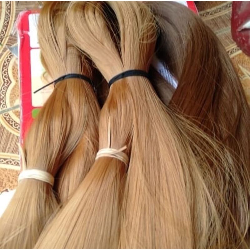 rambut sintetis mentahan warna coklat KILOAN