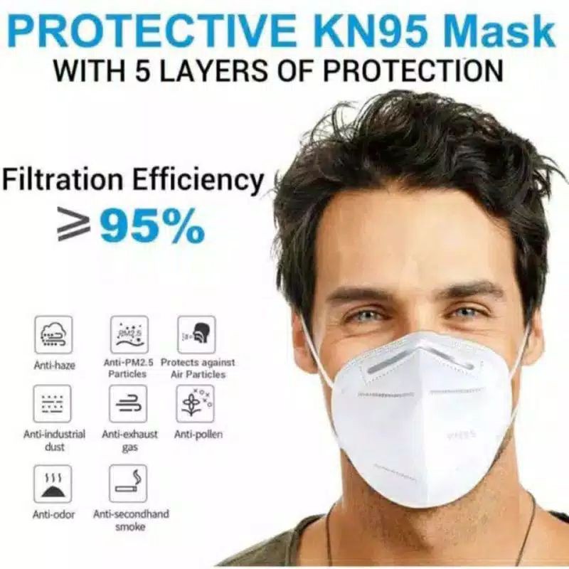 Masker KN95 5ply Disposable 5 ply KN 95 Protective Face Mask original N95 N 95