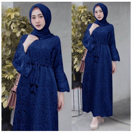 GAMIS YASINA BUSUI BRUKAT / MAXI DRESS BROKAT / DRES MUSLIM / GAMIS PESTA / GAMIS KONDANGAN / GAMIS LEBARAN / GAMIS M L XL