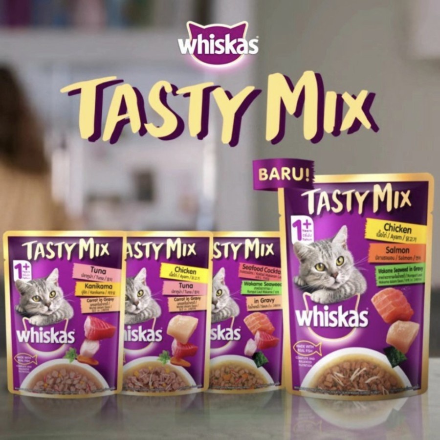 Whiskas Tasty Mix pouch wet cat food tasty mix 70 gr