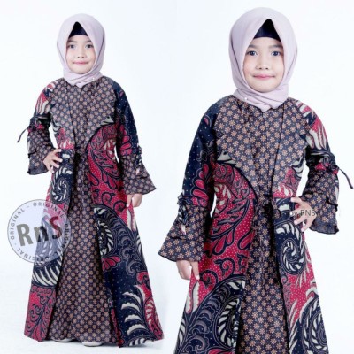 Gamis Anak Usia 3-12 Tahun Kekinian / Baju Batik Kondangan Anak Modern / Batik Anak Kids Cantik