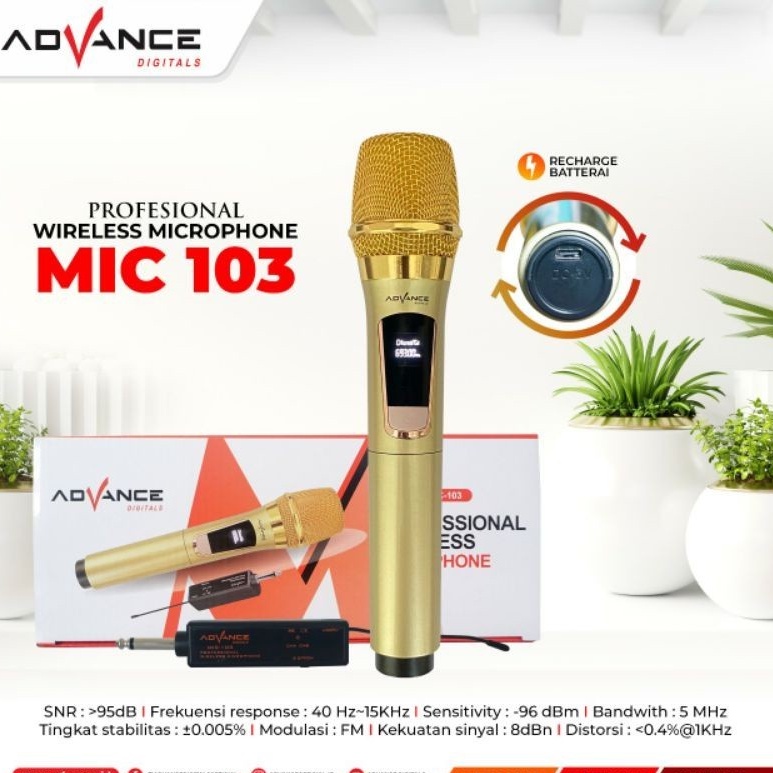 [PROMO HEBOH]MICROPHONE WIRELEES ADVANCE MIC-103 MIC VOCAL/MIC TANPA KABEL KUALITAS TERBAIK