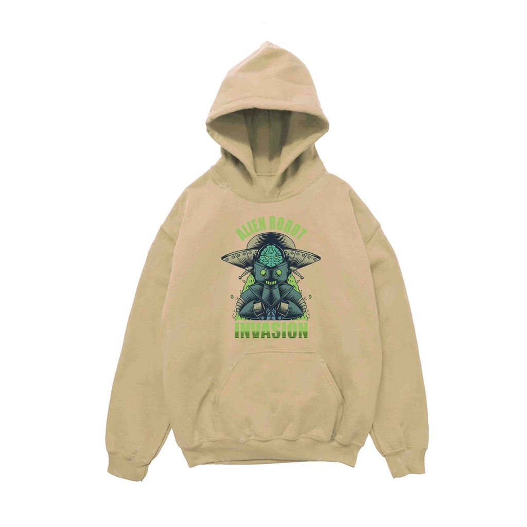 Hoodie Pria Robot Alien Sweater Pria Fleece Size M - XXL