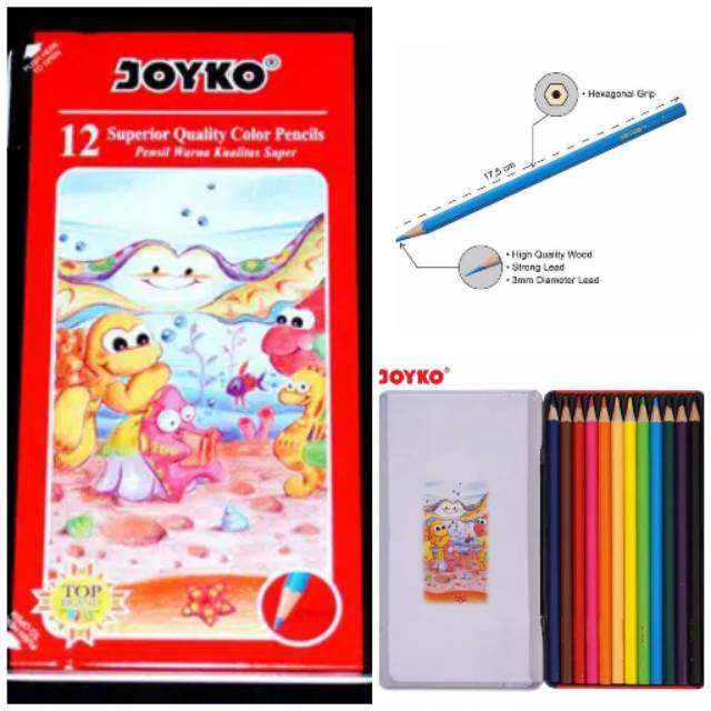 

Pensil warna joyko kaleng 12 warna CpP-12TC