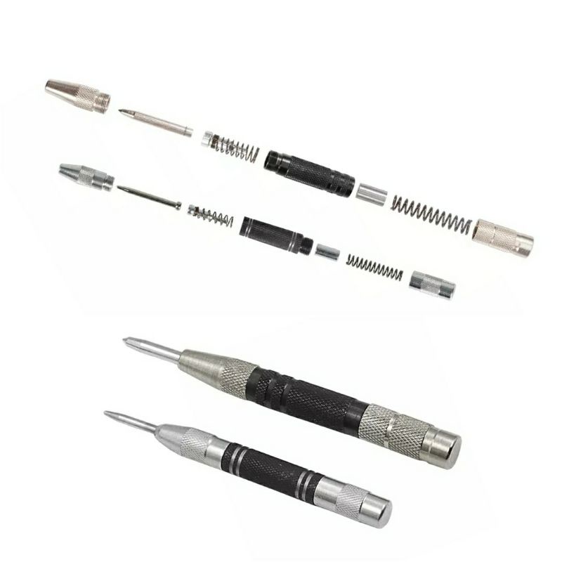 [BISA COD] Penitik Besi Automatic Drip Center Punch 128mm / 155mm Pen Penanda Titik Bor Otomatis