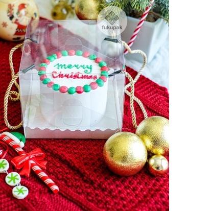 

✹ Box Mika Tali (20pcs) 12x12 , 14x14 Kotak Souvenir Mini Cake Lapis | Clear Transparent Box ♚