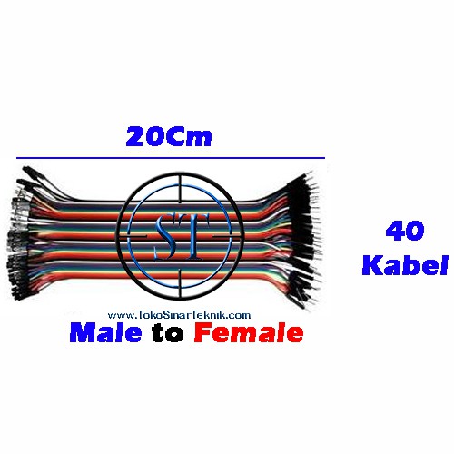 40 Baris Kabel Jumper Breadboard Projectboard 20Cm Female-Male / Male-Male / Female-Female