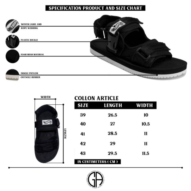 GA FOOTWEAR COLLON - Sandal Gunung Pria/Wanita Hiking Hangout Traveling Original