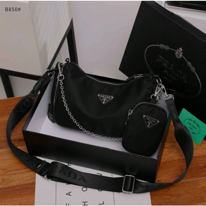 PRADA MILANO BAG RE-EDITION 2005 PREMIUM QUALITY - BLACK