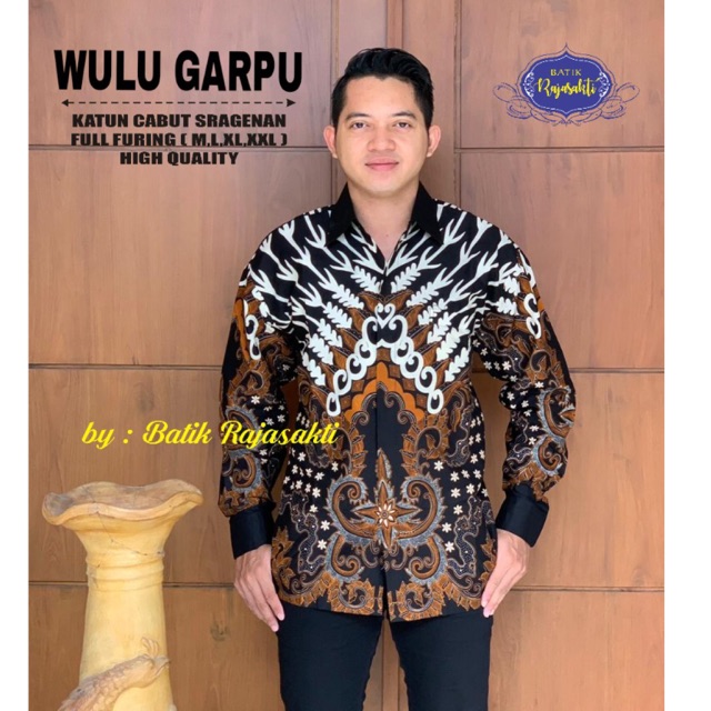 KEMEJA BATIK WULU GARPU FULL FURING KATUN CABUT HALUS ORI SOLO