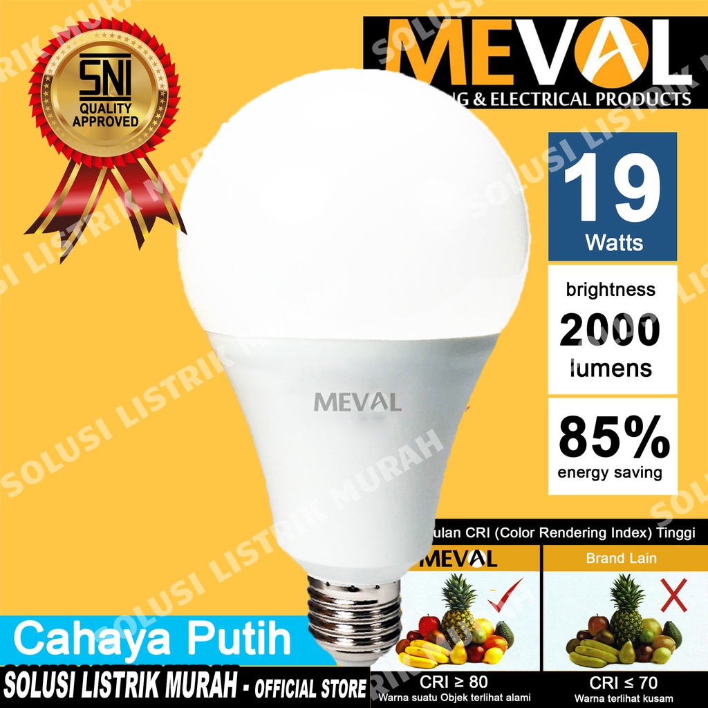 MEVAL Lampu Led Eco Bulb 19Watt Putih