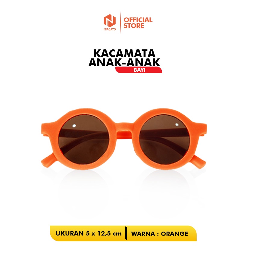 Kacamata Anak Model Bulat Dengan Lensa Hitam-ORANGE