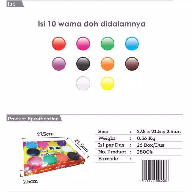 Fun doh 10pcs colors 28004