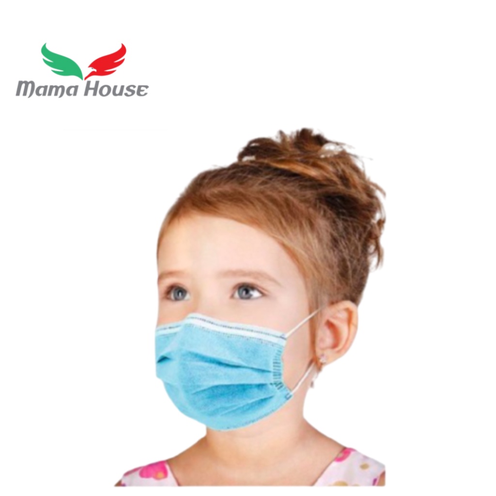 [MH] Masker Earloop Anak Polos 3 Ply Isi 50pcs