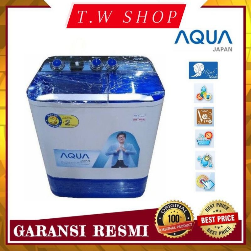 Mesin Cuci Aqua 8 Kg - QW-880XT - QW 880 XT Hijab Series 2 Tabung