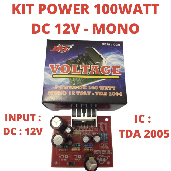 KIT AMPLI MINI 12V MONO POWER AMPLIFIRE VOLTAGE DC 12V 100WATT TDA 2004 2005 TDA2004 TDA2005 AMPLIFI