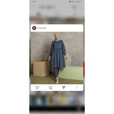 Calla Plain Tunik Blue M