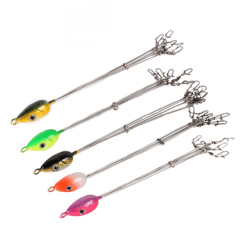 Steel Umbrella Fishing Lure Rig 5lengan Rig Kepala Alabama Umpan Grup Pancing Lure Snap Putar Alat Pancing