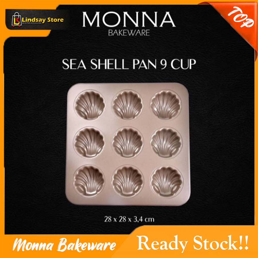 SIGNORA - LOYANG ALUMINIUM SEA SHELL PAN 9 CUPS MONNA BAKEWARE cetakan kue Monna Bakeware Loyang Sul