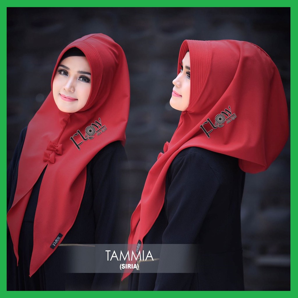 Jilbab Instant Siria Tammia Bahan High Quality Diamond Creepe Segitiga Instan Tamia