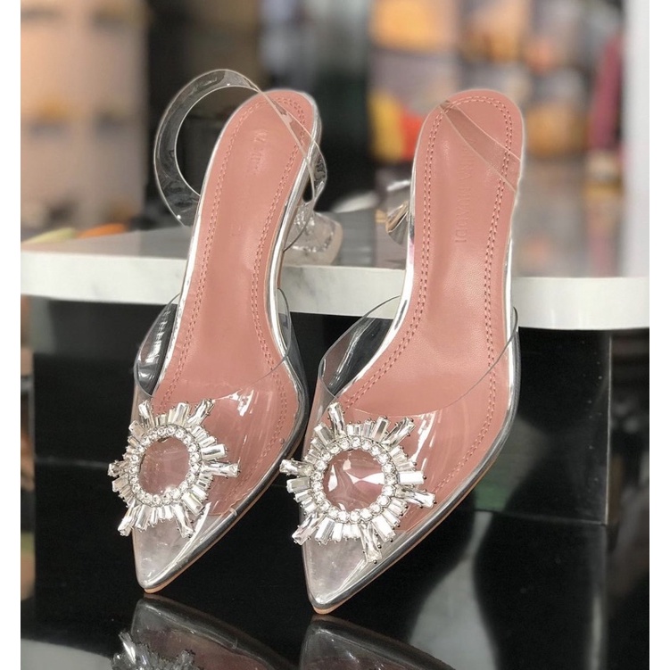 SEPATU WANITA AMINA MUADDI AMS001 AMS002 GLASS HEELS PREMIUM IMPORT