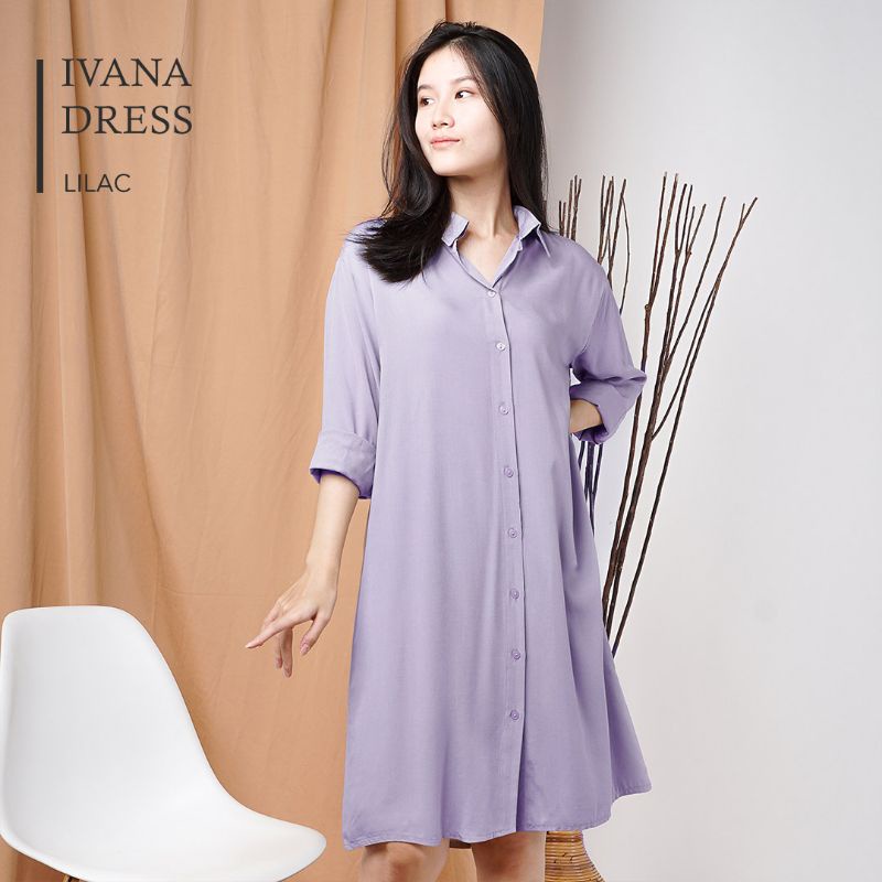 Ivana Casual Dress / Ivana Rayon Set Wanita / Midi Dress Busui