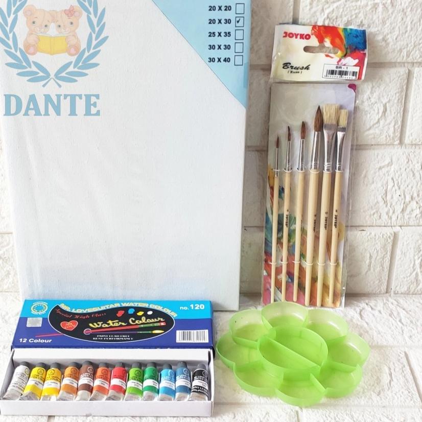 

Terbaik.. PAKET MELUKIS SET Kanvas 20X30 Kuas Palet
