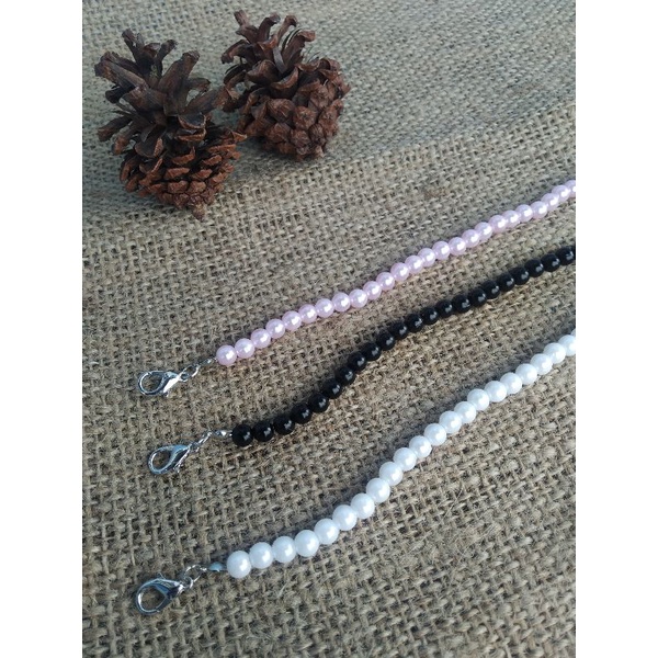 Konektor Mutiara/Strap Masker/Tali Masker Mutiata 6 mm unik lucu cantik simple