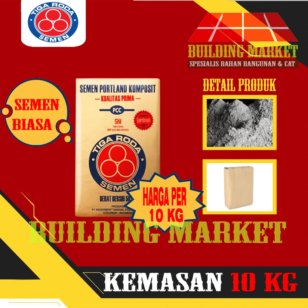 SEMEN PCC PORTLAND COMPOSIT INDOCEMENT SEMEN TIGA RODA KILONAN ECERAN 10 KG