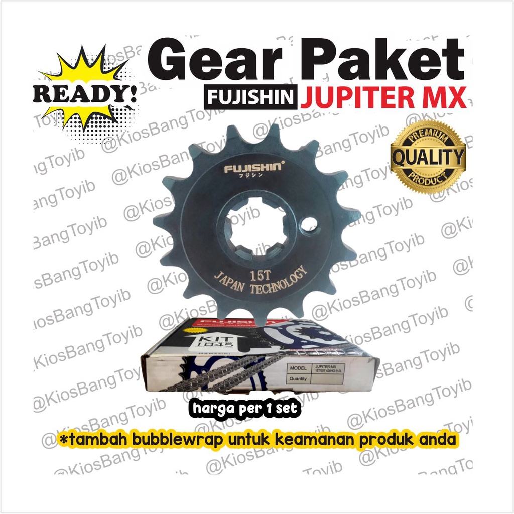 Gear Set/Paket Titanium Jupiter Jup MX 15T/39T 428H/112L (FUJISHIN)