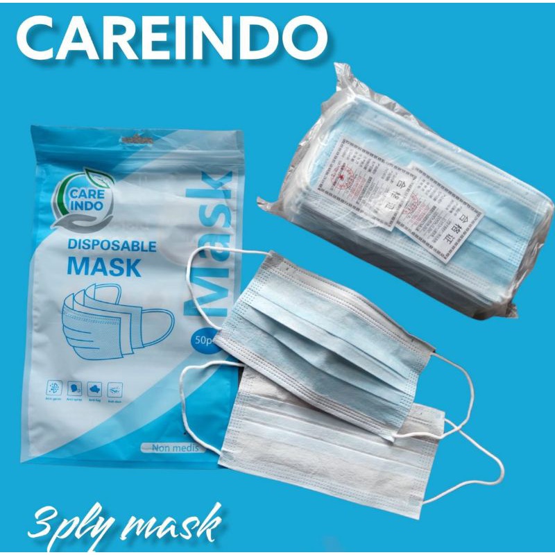 MASKER 3PLAY - EARLOOP - CANTOL KUPING - KEMENKES CV - HRG 1BOX 50PCS