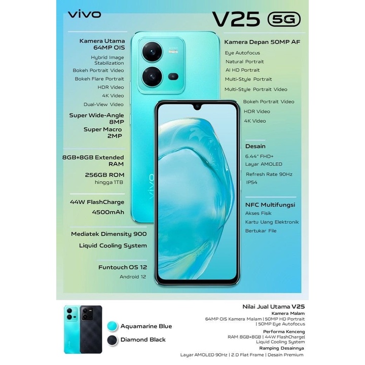 VIVO V25 5G RAM 8/256 GARANSI RESMI TERMURAH