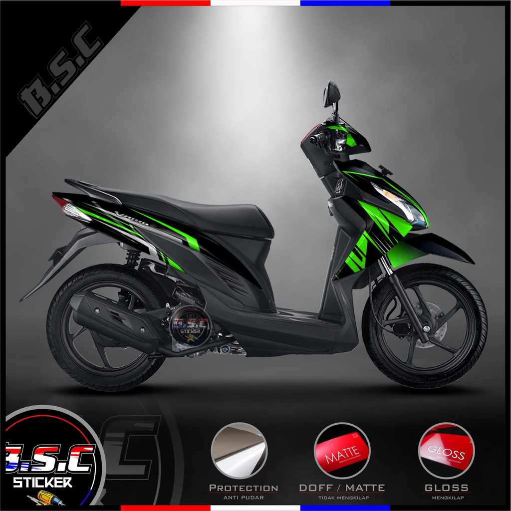 Sticker Motor Stiker Decal FULL BODY Vario 110 ESP Vario Remot Motif Racing Flash Green