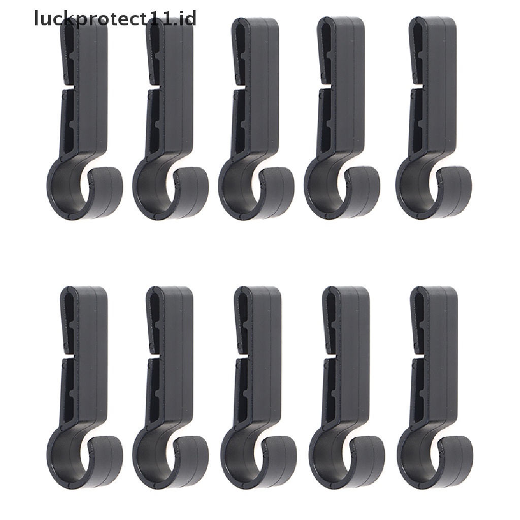 10pcs Klip Kait Helm Bahan Plastik Warna Hitam