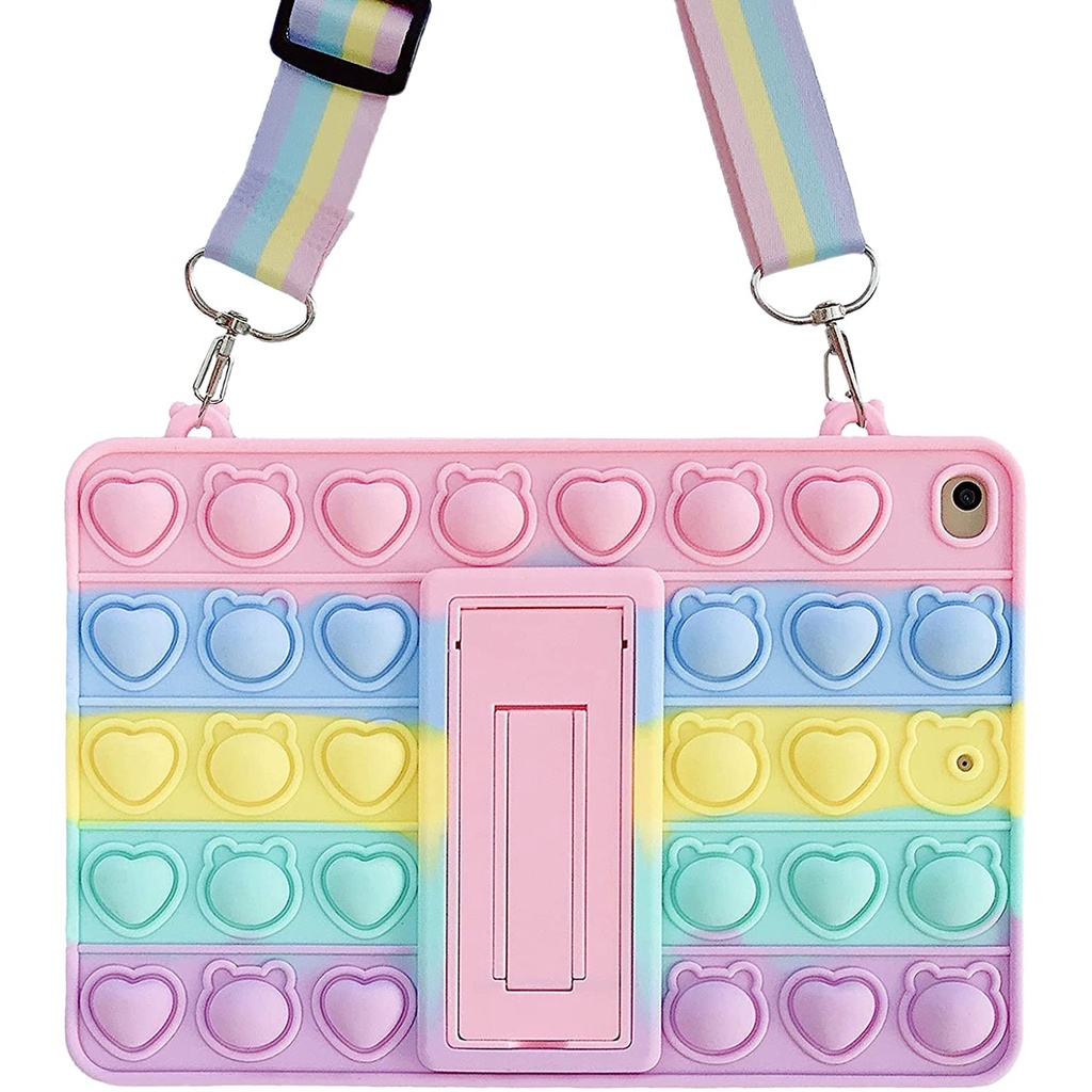 Roxyroxy - Apple iPad Mini 6 Mini 4 Mini 5 Ipad 5 / Air 1 Ipad 6 / Air 2 9.7 Ipad 7 Ipad 8 Ipad 9 10.2 Pop It Case Free Strap