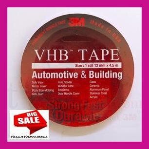 

VERCOCAR- PEREKAT 3M VHB TAPE (DOUBLE TAPE- 12MM X 4,5 M) ORIGINAL - KECIL -ASLIII.