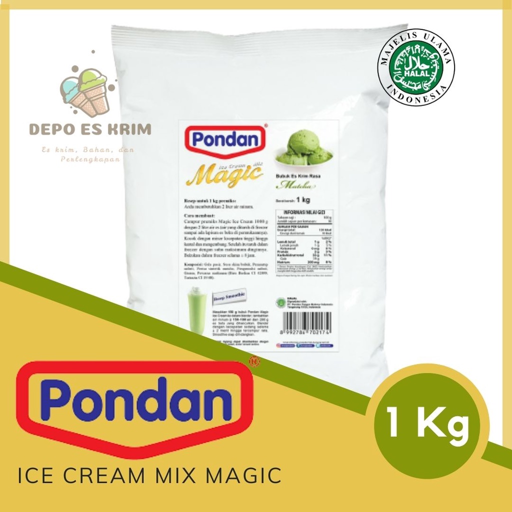 PONDAN Magic Ice Cream 1 Kg ( Bubuk / Bahan / Tepung Premiks Es Krim Bulky 1Kg )