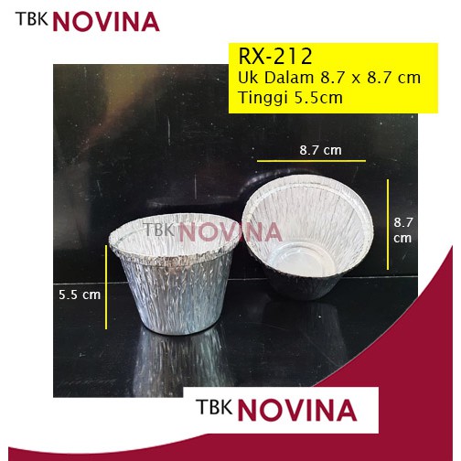 RX-212 ALUMINIUM FOIL KOTAK WADAH CUP ZUPPA SOUP ROTI CAKE PAI MACARONI SPAGHETI LASAGNA PASTEL TUTUP